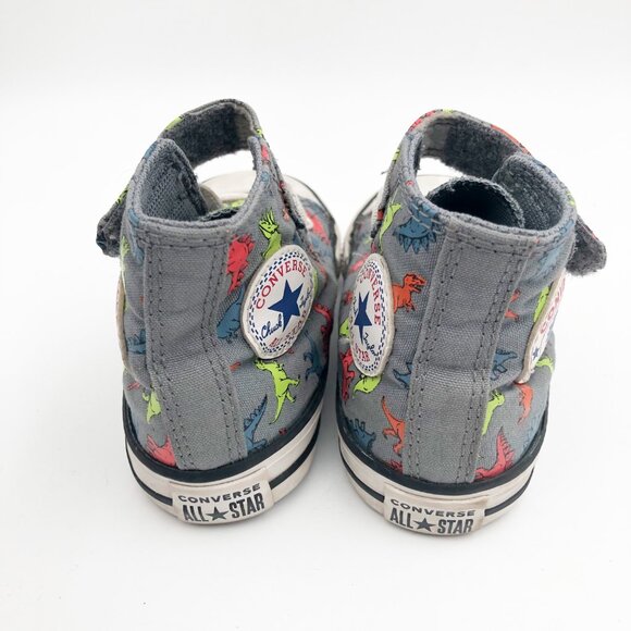 CONVERSE Chuck Taylor All Star Dinosaur Print Gray Sneakers Toddler 6 - Picture 5 of 9